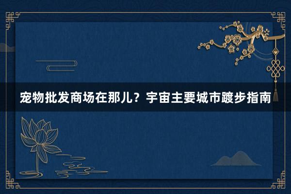 宠物批发商场在那儿？宇宙主要城市踱步指南